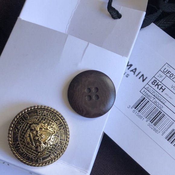 NWT BALMAIN Brown Grain De Poudre 8-Button Jacket - Picture 14 of 16